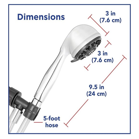 Waterpik EcoFlow Hand Held Shower Head with 5ft Hose - 4 Spray Modes - 443E - Picture 5 of 8